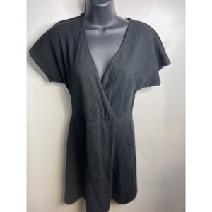 Madewell Women's Vneck Short Sleeve Mini Dress Black Size Small *flaw